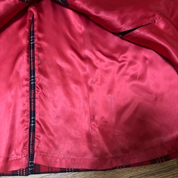Vintage Red Plaid Pendleton Wool Cape - Picture 4 of 5